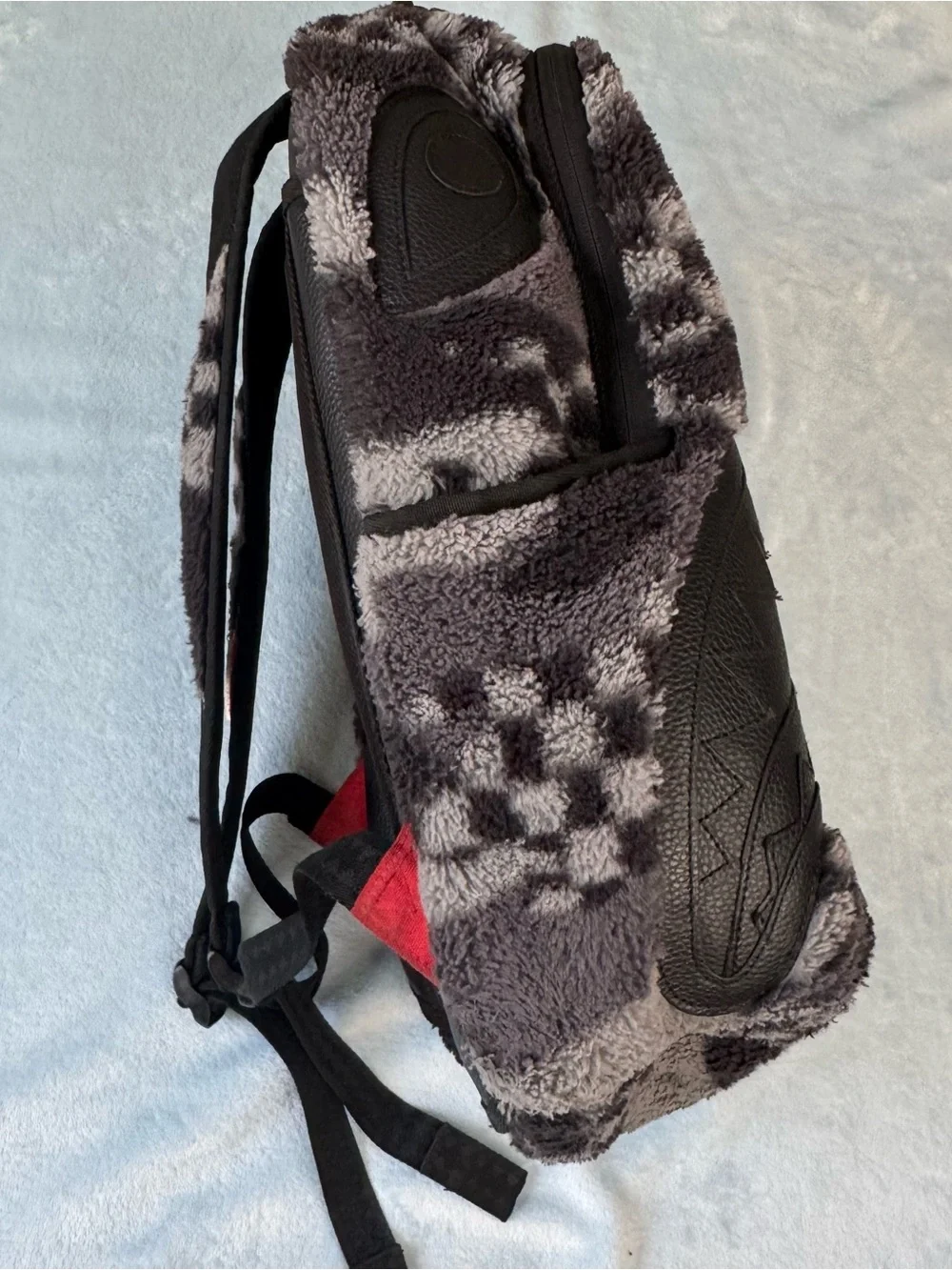 Sprayground Backpack Limited Edition Fur Sip Plush Aspen Black